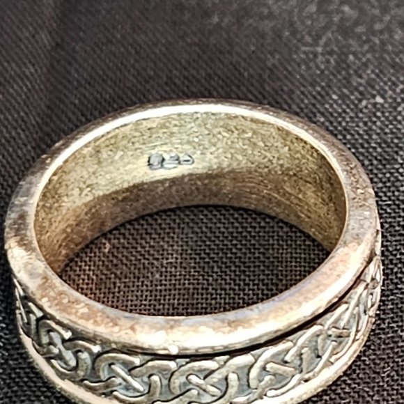 925 Silver Spinner Ring - Celtic Design on Spinner - Size 7 - Picture 5 of 8